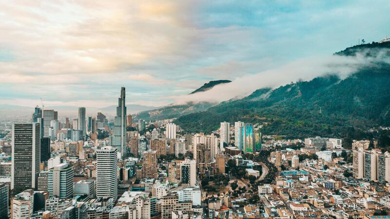 Bogotá skyline with mountains