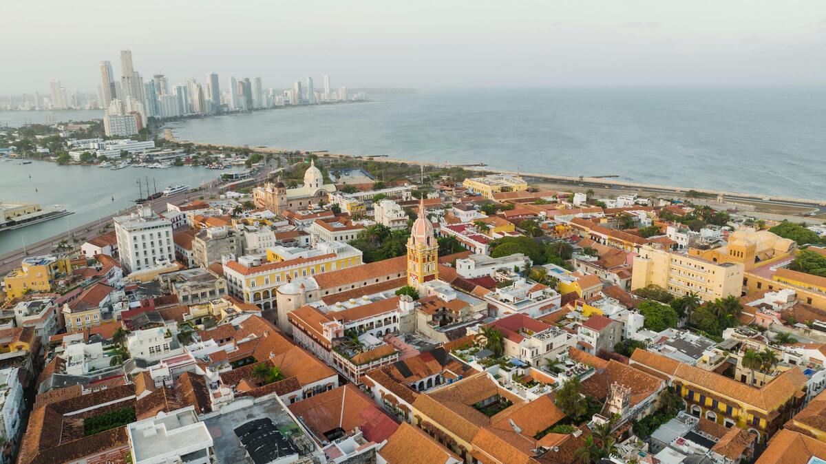 Colorful colonial buildings in Cartagena, Colombia