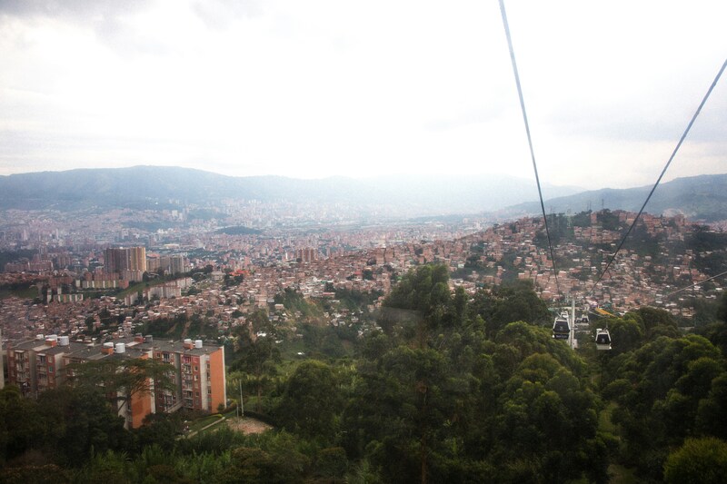 Medellín city view with mountains in the background