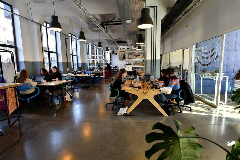Modern coworking space in Tbilisi with expats working