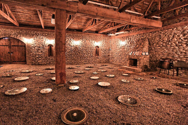 Traditional Georgian wine production using clay qvevri vessels