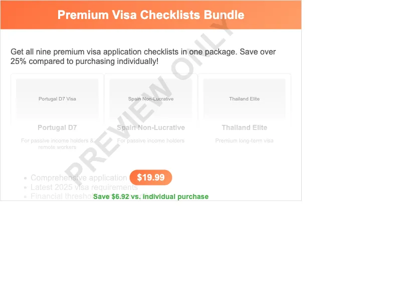 Visa Checklist Bundle Preview