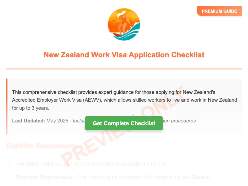 New Zealand Work Visa Checklist Preview